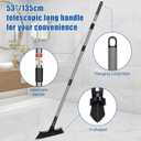 Qaestfy Grout Brush with Long Handle for Cleaning, Stiff Bristles Handheld Tile Scrub Brush, V-Shape Crevice Cleaning Brush for Floor Deep Cleaning