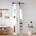 FREDBECK Bifold Barn Doors 30x84 with Mirror for Closet,Fit 26"-28" Opening