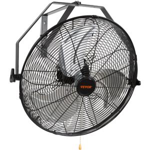 VEVOR 18 Inch Wall Mount Fan, 3-speed IP44 Waterproof Fan, Max. 4150 CFM Wall Mounted for Outdoor, Commercial, Residential, Greenhouse, Workshop, Patio, Black, ETL Listed