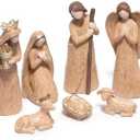 Hodao Nativity Set 9-Piece – Sandstone-Style Resin Holy Family, Three Wise Men, Angel & Animals – Neutral Tan Christmas Crèche for Indoor Home Decorations & Tabletop Décor, Christian Gift Figurines. Missing Parts