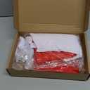 3 Pcs 12 ft Skeleton Outfits Accessories Skeleton Santa Hat and Scarf Beard Set 12ft Christmas Skeletons Costume Set (Red and White)