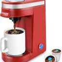 CHULUX Mini Coffee Maker for K Capsule, Single Serve Coffee Maker for One Cup Americano, Lightweight Pod Coffee Machine, Red