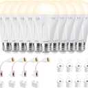 Ostwiki 10 Pack A19 Rechargeable Bulbs for Lamps Emergency Light Bulbs for Power Outage Hurricane Blizzard, E26 9W 3000K Warm Battery Backup LED Light Bulbs for Outdoor Camping Hiking