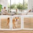 Snughome Clear Freestanding Dog Gate, 23.62" H Acrylic Pet Gate, 59.1" W