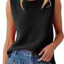Saodimallsu Womens Crochet Tank Tops Summer Sleeveless Crew Neck Basic Mesh Knit Loose Pullover Sweater Vest L