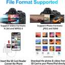 USB SD Card Reader SD Card Reader for iPhone, MBODMI USB-C & Lightning Dual Port Connectors,Digital Camera Adapter to iPhone USB C, Memory Card Reader Supports SD/Micro SD/USB 3.0 No App Required