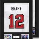 Aluminum Jersey Frame Display Case 2 Pack, Lightweight & Durable Metal Jersey Frame with Mat, Pinboard, Shatterproof Plexiglass & Hanging Kit for Football Baseball Basketball Soccer Hockey Shirt