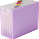 Letter-Size Hanging File Organizer (Purple, with 5 Grey Folders)