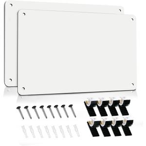 2Pack Magnetic Board 17.5" x 11.4" Magnet Bulletin Board is Suitable for displaying Notes, Photos,Magnetic Letters,Suitable for Walls, refrigerators, cabinets, etc (White)