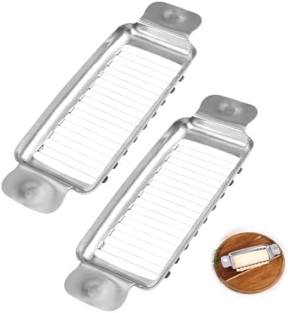 1pcs 304 Stainless Steel Cheese Slicer, Multipurpose Butter & Cheese Slice Wire Cutter Handheld Kitchen Slicing Tool Butter Slicer Cutter for Fruit Sausage Eggs Butter Cheese Block