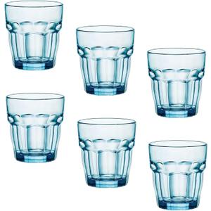 Bormioli Rocco Rock Bar Lounge Rocks Glasses, Blue, Set of 6, 27 cl 9 1/4 oz.