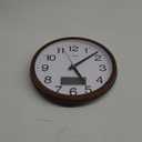 Wall Clock, Classic Wood Style Finish, 11 Inch Non-Ticking Silent Battery Operated Quartz Analog with Perpetual Calendar and F Temperature Display, Home, Office Dcor (Wood Brown)