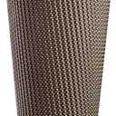 GUSTO [16 oz. - 50 Sets Insulated Brown Patterned Ripple Paper Hot Coffee Cups With Lids - Ideal for Hot Beverages, Travel, and Office Use - (Formerly Comfy Package)