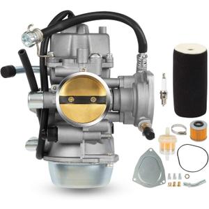 YFM660 Carburetor Carb With Oil Filter & Spark plug Compatible with 2002-2008 Yamaha Grizzly 660 4-Stroke Engine Replace PD42J 1UY-14451-00-00