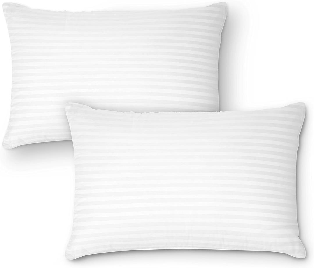 Premium Gel Pillow Loft (Pack of 2) Luxury Plush Soft Bed Pillows for Home + Hotel Collection [Good for Side and Back Sleeper] Cotton Cover Dust Resistant - Standard Size White