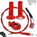 HIAORS 7/8" Mini Bike Throttle Cable Kit Assembly Compatible with Predator 212cc 196cc Coleman CT200U CT200U-EX BT200X CC100X Baja Warrior MB200 DB30 Motovox SSR Apollo CRF50 Pit Dirt Bike Parts (Red)