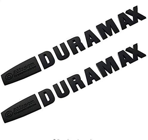 Yoaoo 2Pack OEM Allison Duramax Badges Emblems Compatible with 2015 Silverado 2500Hd 3500Hd Hood Matte Black