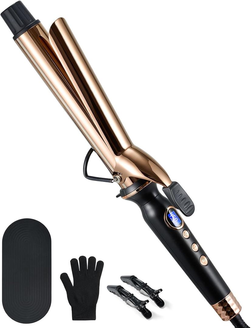 ORYNNE Titanium 1.25 Inch Curling Iron Long Barrel, Extra Long Curling Iron for Long Hair, 1 1/4 Inch Curling Iron with Dual PTC Heater, 12 Heat Settings, 60 Mins Auto-Off & Dual Voltage