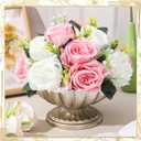 4 Pcs Metal Compote Bowl for Centerpiece Flower Holder Small Compote Vase Decorative Indoor Outdoor Flowers Fruits Plant for Valentine's Day Wedding Home Party Decoration (Silver)