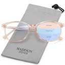 Madison Avenue Vintage TR90 Progressive Multifocus Blue Light Blocking Reading Glasses for Women, Square Anti Glare/Eyestrain Computer Readers 2.0