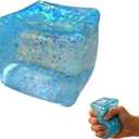 Premium Block Cube Squishy Ice Cube Squishies for Adults, Squishy Cube, Stress Cube (Blue)