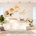 Cat Wall Shelves and Furniture Set with 3 Hexagon Shelves and 4 Z-Shaped Jump Platform (E)