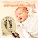 Heartfelt Baby Announcement Sign & Hello World Newborn Sign with Mess-Free Ink Pad for Hand & Footprints, Welcome Plaque & Baby Shower Stand with Premium Wooden Ultrasound Picture Frame Keepsake