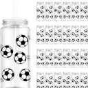 24 Pack 14.2 Oz Soccer Cups Plastic Cups with Lid and Straw Bulk, Soccer Party Favors Tumblers Clear Drink Cup Reusable for Birthday Sports Themed Party Supplies Team Gifts for Water Juice Soda