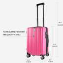 KROSER Hardside Expandable Carry On Luggage with Spinner Wheels & Built-in TSA Lock, Durable Suitcase Rolling Luggage with USB Port, Carry-On 20-Inch, Magenta