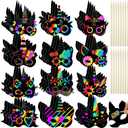 48 Pcs Unicorn Scratch Cards for Kids 12 Styles Rainbow Christmas Scratch Crafts Unicorn Party Favors Gifts for DIY Crafts Home Decoration Art Project Games