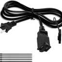 2 Prong Extension Power Cord 20 FT, Elecan US AC Male to Female Power Cable 125V 10A ETL Listed Outlets for NEMA 1-15P to NEMA 1-15R with Waterproof Safety Plug Cap+ Ties- Polarized
