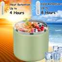 Pawtong 19oz Insulated Vacuum Food Jar with Buckle Lid Wide Mouth Soup Thermo for Hot Food Kids Leakproof Stainless Steel Lunch Container- Green-1Pack