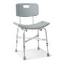 Medline Shower Chair Bath Bench with Back, Supports up to 550 lb, Safe and Comfortable Baths and Showers, Non-Slip Rubber Feet, Back for Extra Support