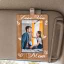 Dad Gift from Daughter Son, Birthday, Daddy Daughter Picture Frame for Car Decoration, Wooden Car Hanging Picture Frame, Holds 2 * 2.95 inches Photo