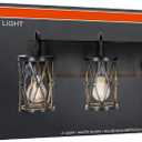 Sylvania 21" Vanity Light with 90 Lm Integrated Nightlight, 3-Bulb Fixture, Indoor/Bathroom/Hallway, Hardwired, Black Matte Finish - 1 Pack (63582)
