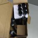 KAMANINA 2 Pack Curtain Rods for Windows 48 to 84 Inch, Black Heavy Duty Curtain Rod Adjustable, 7/8 Inch Single Decorative Drapery Rods 32 to 86 Inch(2.6-7.1Ft), Netted Texture Finials