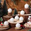 Zhengmy 8 Pcs Mini Christmas Ball Round Candle, Small 2 Inch Ball Pillar Candle Wax Round Xmas Gift for Christmas Holiday Dinner Table Centerpieces Decor(White)