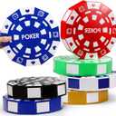 Silipull 12 Pcs Casino Theme Party Decorations 9 Inch Large Poker Chip Favor Boxes Jumbo Chip Table Centerpiece for Game Night New Year Prom Party Supplies, Multicolor