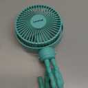 Gaiatop Mini Portable Stroller Fan, Battery Operated Small Clip on, Detachable 3 Speed Rechargeable, 360 Rotate Flexible Tripod Better Cooling for Car Seat Crib Treadmill Travel Green