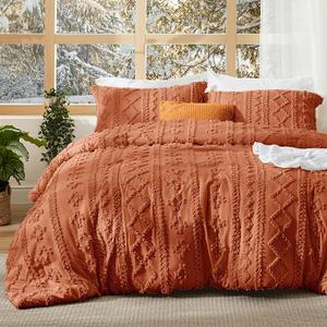 Bedsure Tufted Boho Comforter Set Queen Size, 3 piece