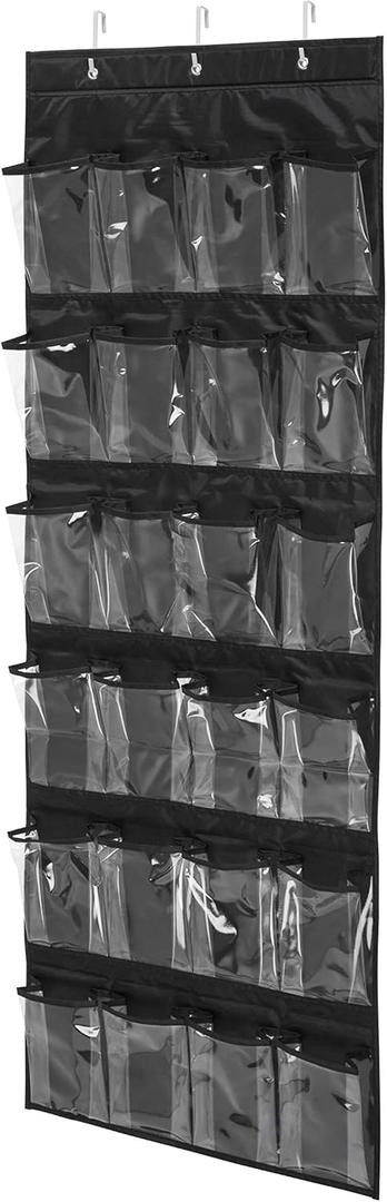 HoneyCanDo Honey-Can-Do Black 24-Pocket OTD Shoe Org