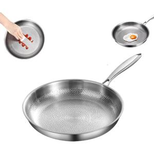 Titanium Hammered Pan Pro, 2025 New Multifunctional Ultra-Durable Scratch-Resistant Non Stick, Even Heating For Cooking (10.23IN/No Lid)