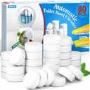 USKICH Toilet Bowl Cleaner - 80 PACK, Household Automatic Toilet Bowl Cleaners with Bleach, Bathroom Toilet Tank Cleaners Tablets with Sustained-Release Technology for Against Tough Stains (White)
