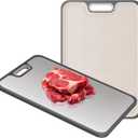 2IN1 Titanium Cutting Boards for Kitchen,Metal Cutting Boards With Pure Titanium and Wheat Straw PP,Double Sided Chopping Board with Juice Groove Dishwasher Safe Easy to Clean Non Toxic 15"X10"