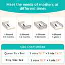 Updated King Size Bed Rail for Toddlers: 3-Side Protection Bedrail with Headbroad for King Bed - Extral Tall Adjustable Child Safety Side Railing Guards for Infants Kids Child(78.7x78.7X 74.8)