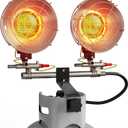 Buyplus Propane Heater 30,000BTU, Portable Outdoor Propane Heater with 3 Adjustable Modes & Safety Shut-off Valve, 30 Rotating Double Tank Top Tent Heater for Camping, Fishing, Outdoor Use, Red