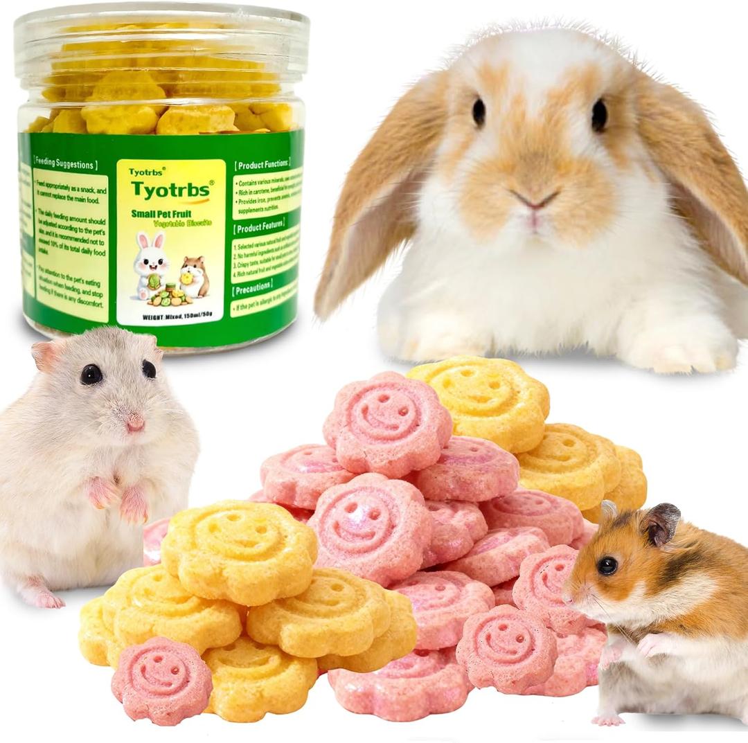Flower Chews Treats Grain Natural Snacks, for Hamsters, Rabbits, Guinea Pigs & Gerbils Crunchy (BBD 08/14/26)