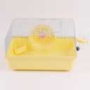 Pet Hamster Cage with Running Wheel Water Bottle Food Basin Portable Carrier House Mice Home Habitat for Going Out, Traveling (Orange)