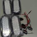 4Pcs 6" Inch Oval Red 24 Led Trailer Tail Lights Clear Lens, Clear Lens Oval 6" Red LED Stop Turn Tail Brake Lights Flush Mount Sealed for Truck Trailer RV Boat Utility IP67 Waterproof 12V