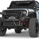 Hooke Road Front Skid Plate Bumper Armor for 2007-2018 Jeep Wrangler JK